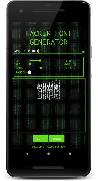 Hacker Font - Glitch Generator Screenshot1