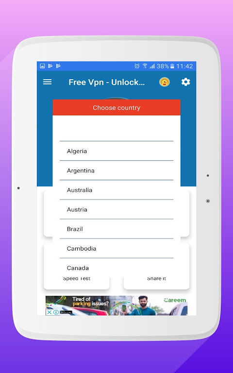 Free Vpn - Unlock all countries Screenshot1