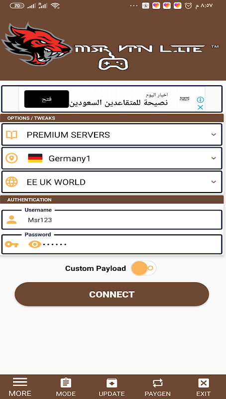 MSR VPN LITE Screenshot1