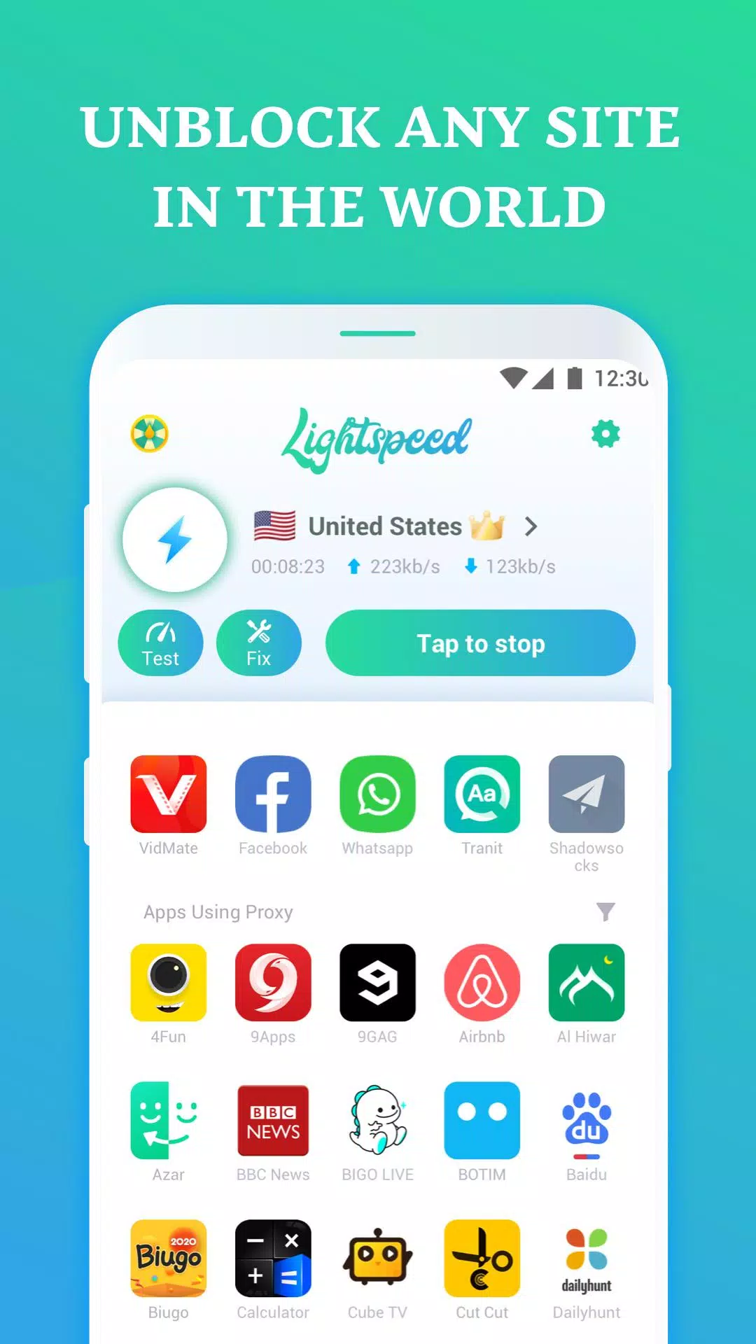 Lightspeed VPN - Fast Speed VPN & Free Screenshot2