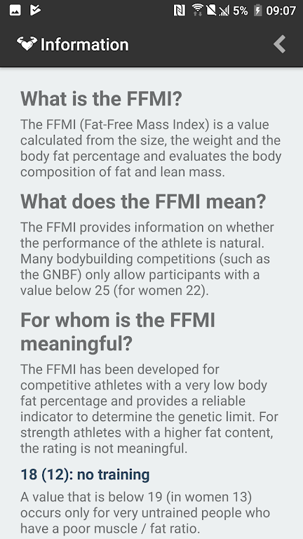 FFMI Calculator Screenshot4