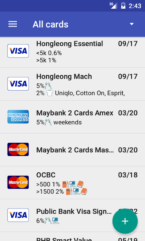 Credit Card Manager Screenshot1