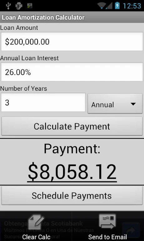 Loan Amortization Calculator Screenshot4