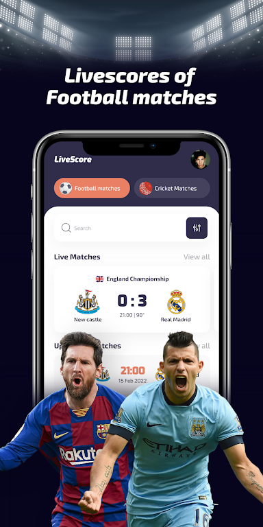 Live Soccer Score & Cricket TV Screenshot1