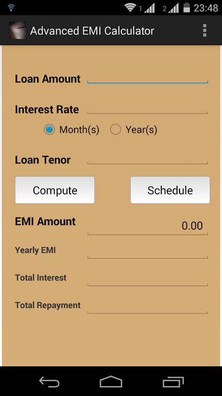 Advanced EMI Calculator Screenshot1