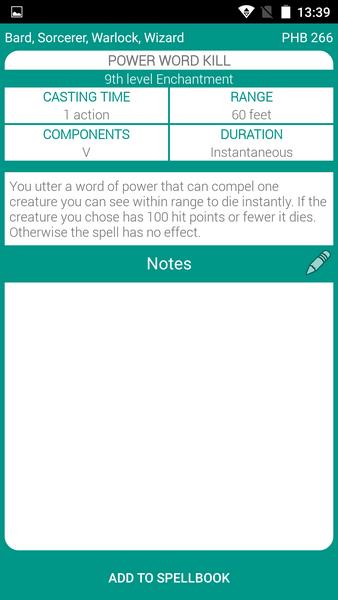 5th Edition Spellbook Screenshot6