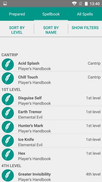5th Edition Spellbook Screenshot3