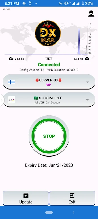 DX MAX UDP - Secure & Fast VPN Screenshot1