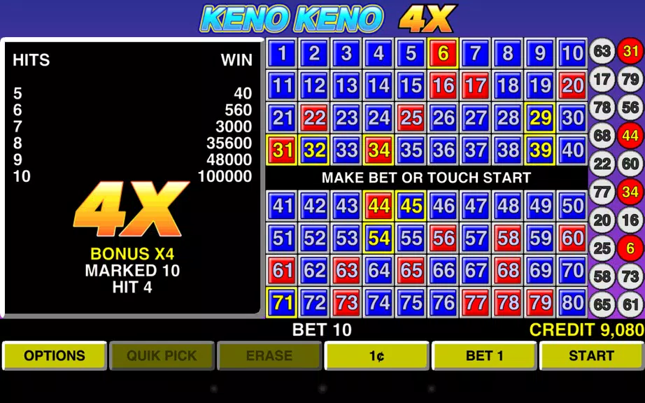 Keno Keno 4X Las Vegas Casino Screenshot1