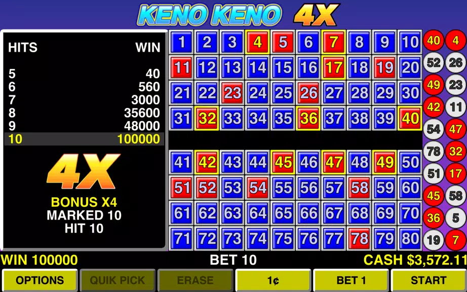 Keno Keno 4X Las Vegas Casino Screenshot2