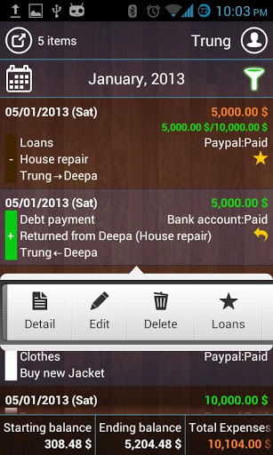 T2Expense - Money Manager Screenshot3