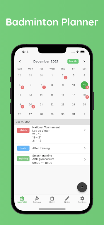 Badminton Schedule Planner Screenshot1