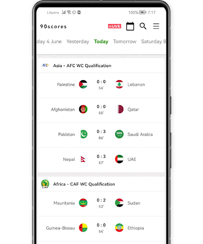 90Scores: Soccer scores, Stats Screenshot3