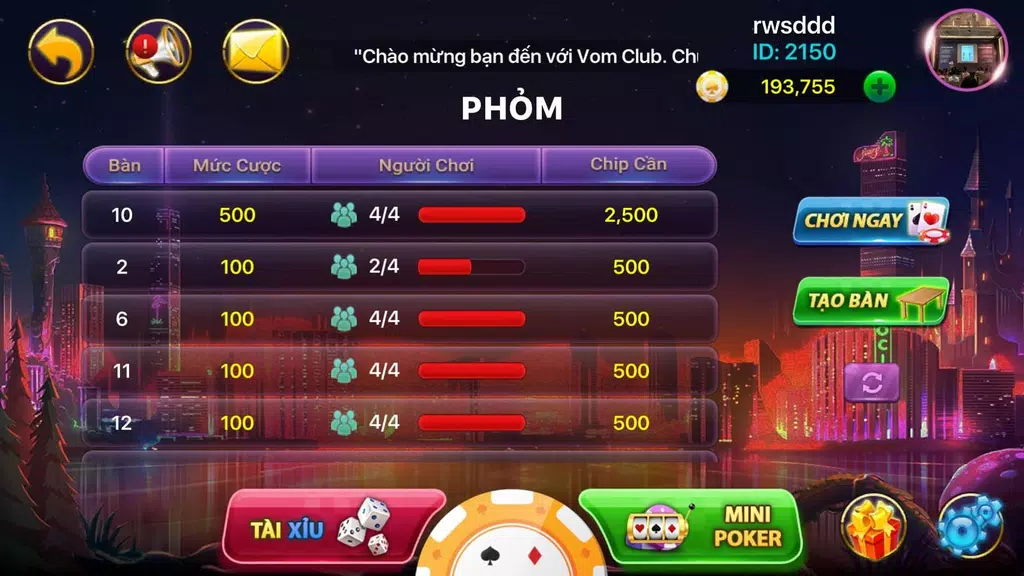 Tú Lơ Khơ - Tá Lả - Phỏm - Ta la Game bai online Screenshot3