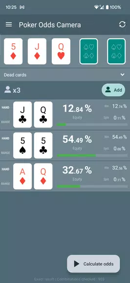 Poker Odds Camera Calculator Screenshot3