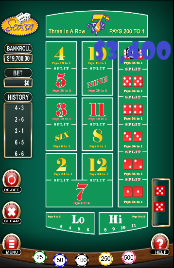 Scossa Hi-Low Craps Screenshot3