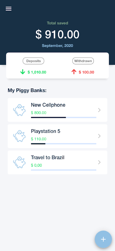 Meu Piggy Bank - Financial Goals Screenshot1