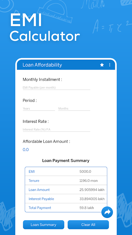 EMI Calculator - Home, Car, personal Loan, GST,SIP Screenshot1