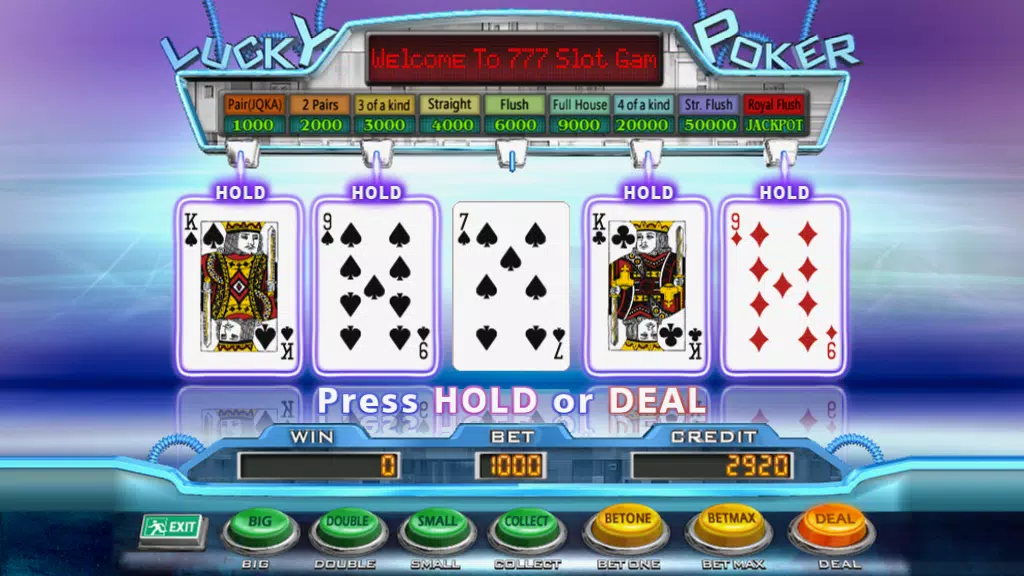 777 Poker Slot Machine 5PK Screenshot2