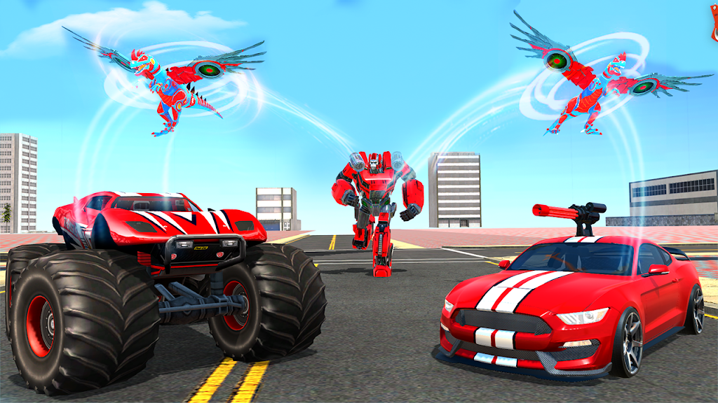 Flying dino car transform game Screenshot2