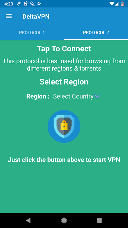 Delta VPN : Secure VPN Proxy : VPN UK, IRAN, USA Screenshot1