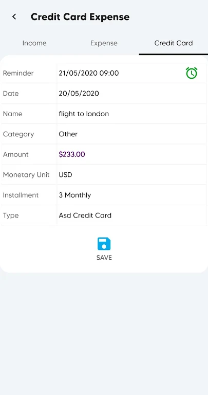 CLK Budget Manager - Incomes a Screenshot4