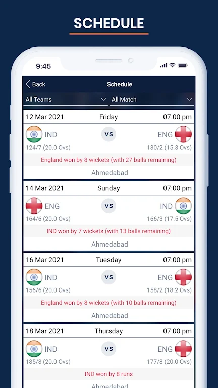 Cricket Live Score & Schedule Screenshot3