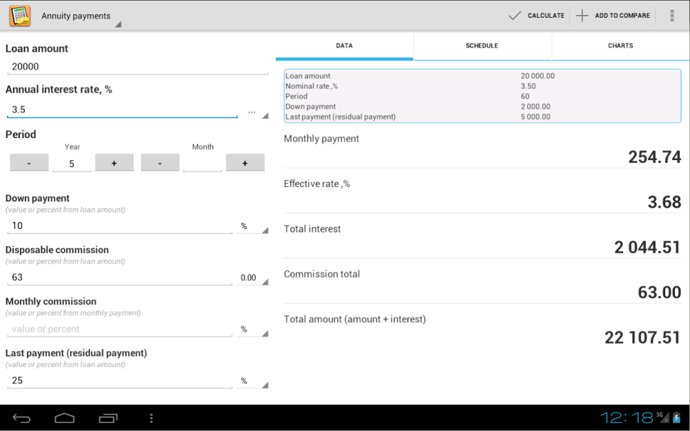 Simple Loan Calculator Screenshot3