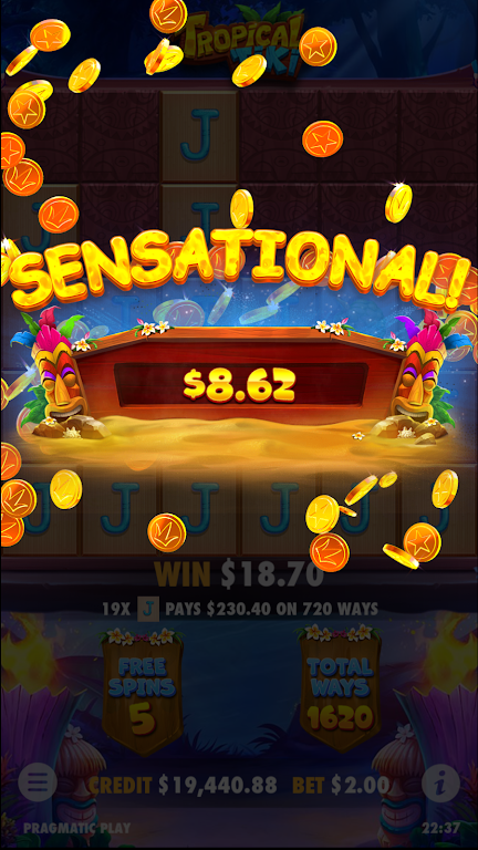 Tropical Tiki Slot Casino Game Screenshot1