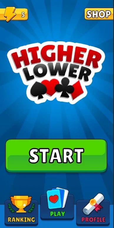 Higher Lower Cards Screenshot1