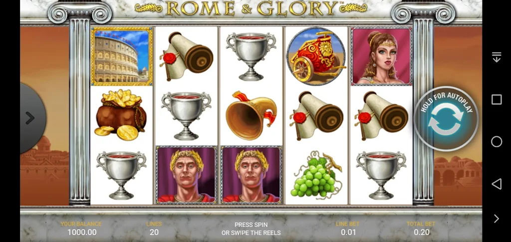 Rome And Glory Slots Screenshot2