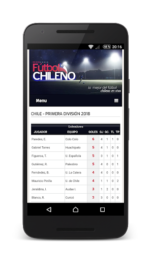 Live Chilean Soccer Screenshot1