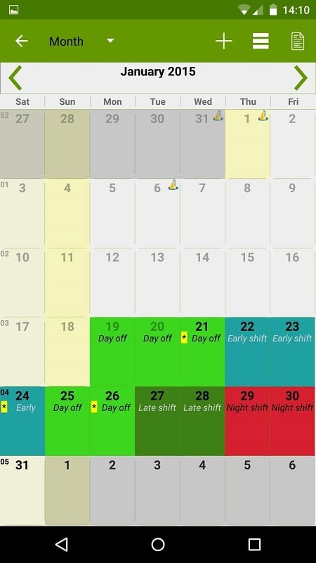 Shift Work Calendar - FlexR Screenshot1