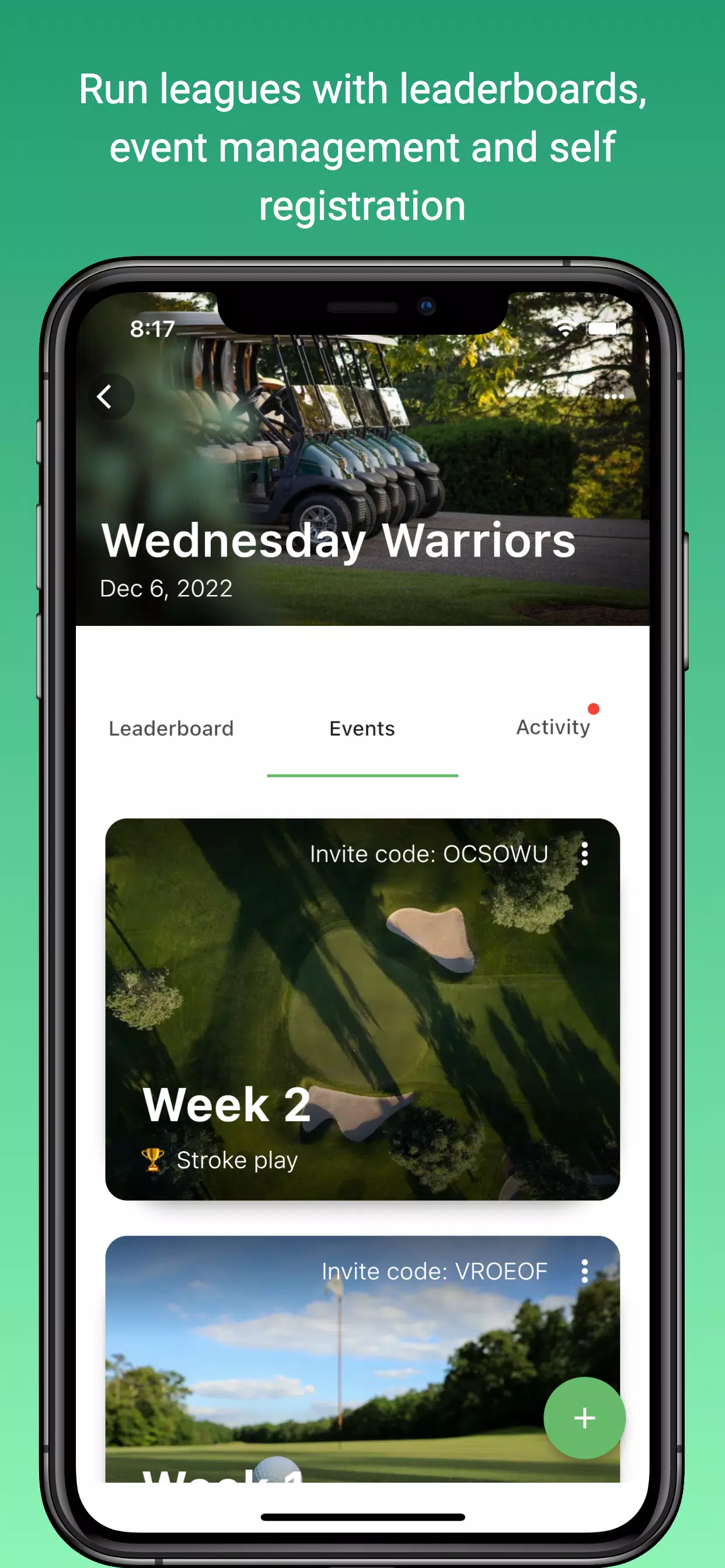 Squabbit - Golf Tournament App Screenshot1