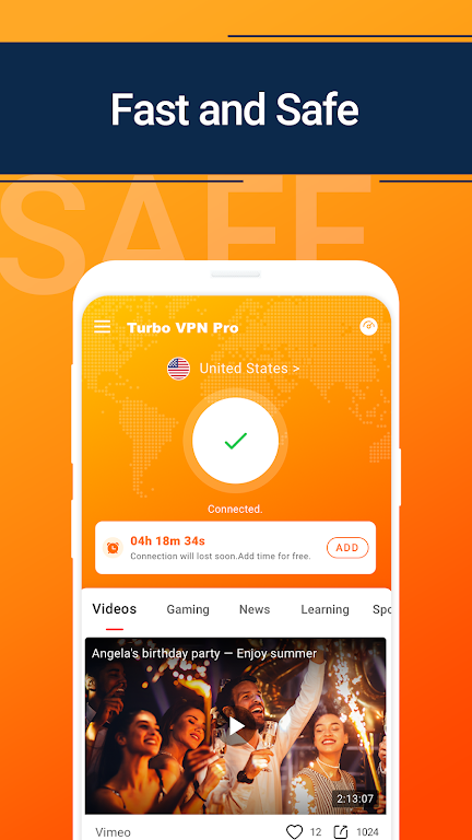Turbo VPN Fast - Unlimited VPN Proxy & Fast VPN Screenshot3