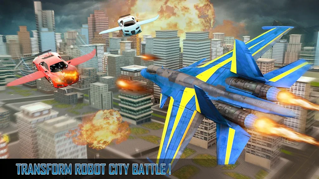 Police Air Jet Multi Robot Shooting Game Screenshot4