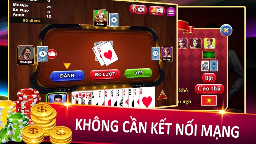 Tien Len - Tiến Lên - Danh Bai Tien Len - offline Screenshot3