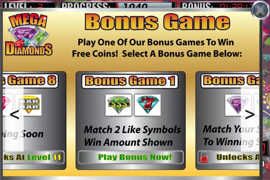 Mega Diamonds Slot Machine Screenshot2