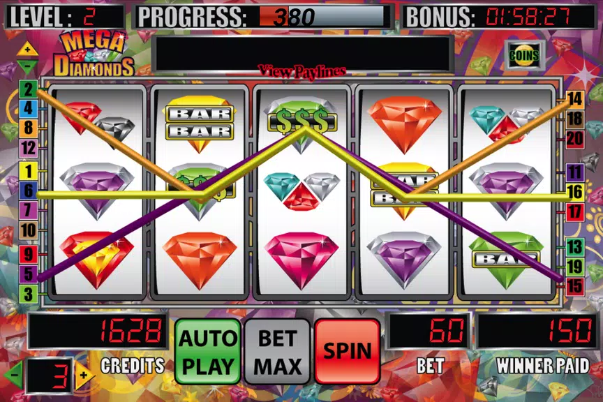 Mega Diamonds Slot Machine Screenshot1