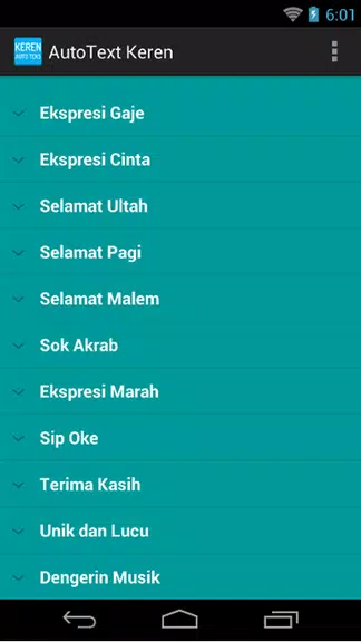 Auto Text Keren for Android Screenshot1