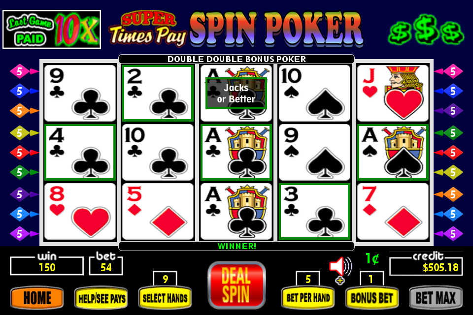 Super Times Pay Spin Poker Screenshot1