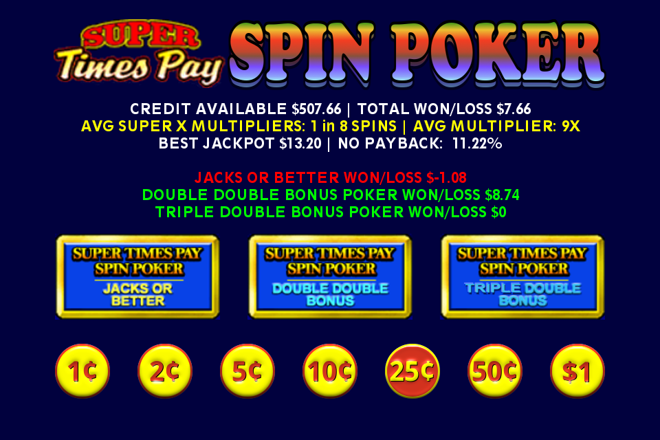 Super Times Pay Spin Poker Screenshot4