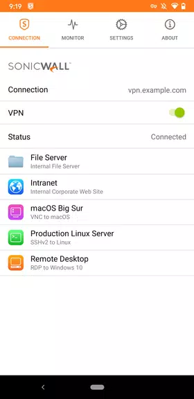 SonicWall Mobile Connect Screenshot2
