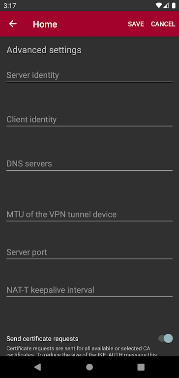 strongSwan VPN Client Screenshot1