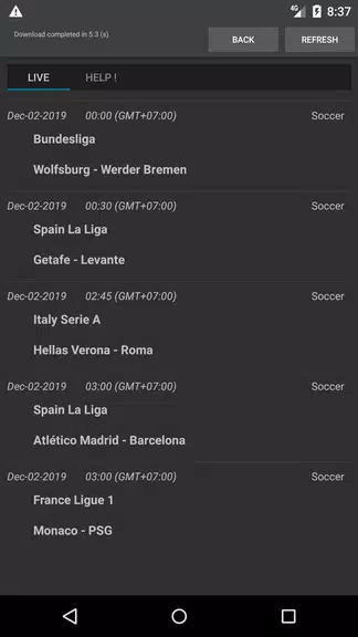 Sport Schedule Screenshot1