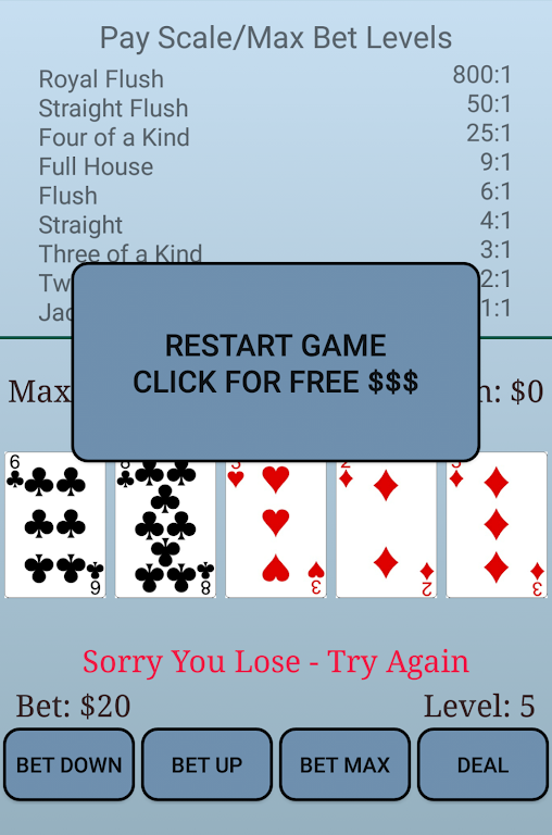 Jacks or Better - Big Slick Poker Screenshot3