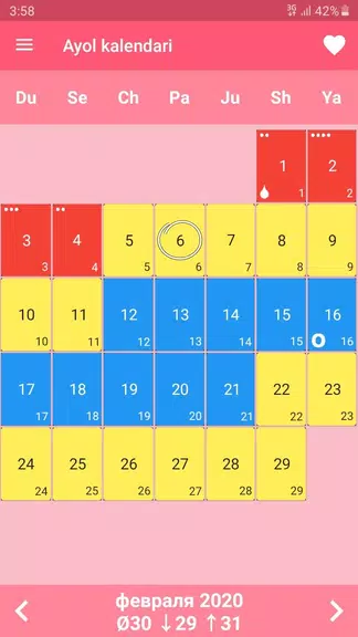 Ayollar kalendari va kundaligi Screenshot2