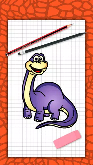 How to draw cute dinosaurs ste Screenshot1