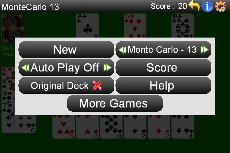 Monte Carlo Solitaire Screenshot3