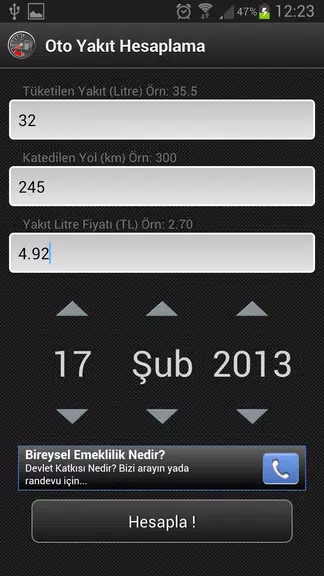 Oto Yakıt Hesaplama Screenshot2